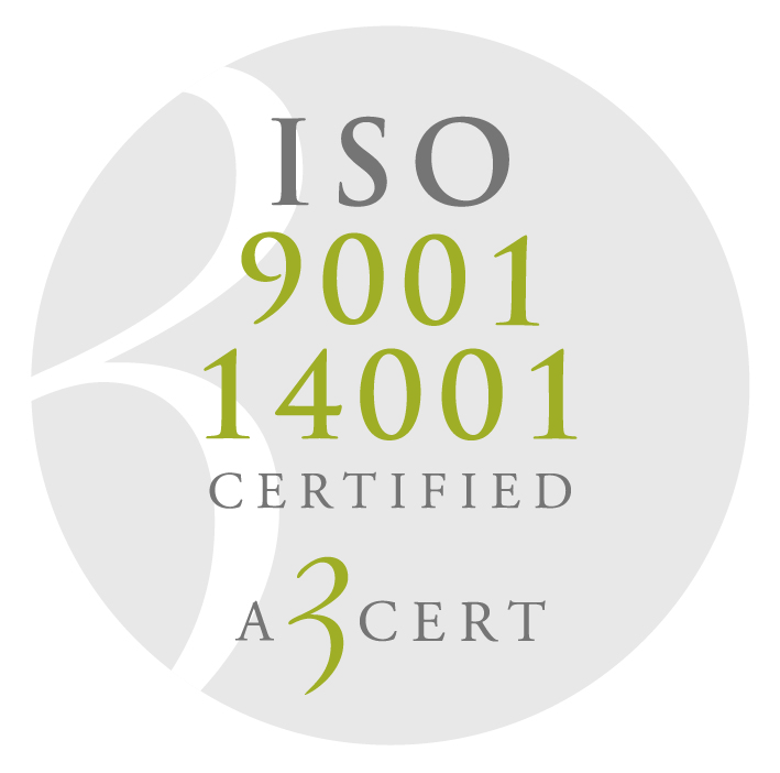 Certified ISO 9001 Quality Management and ISO 14001 Environmental Management.